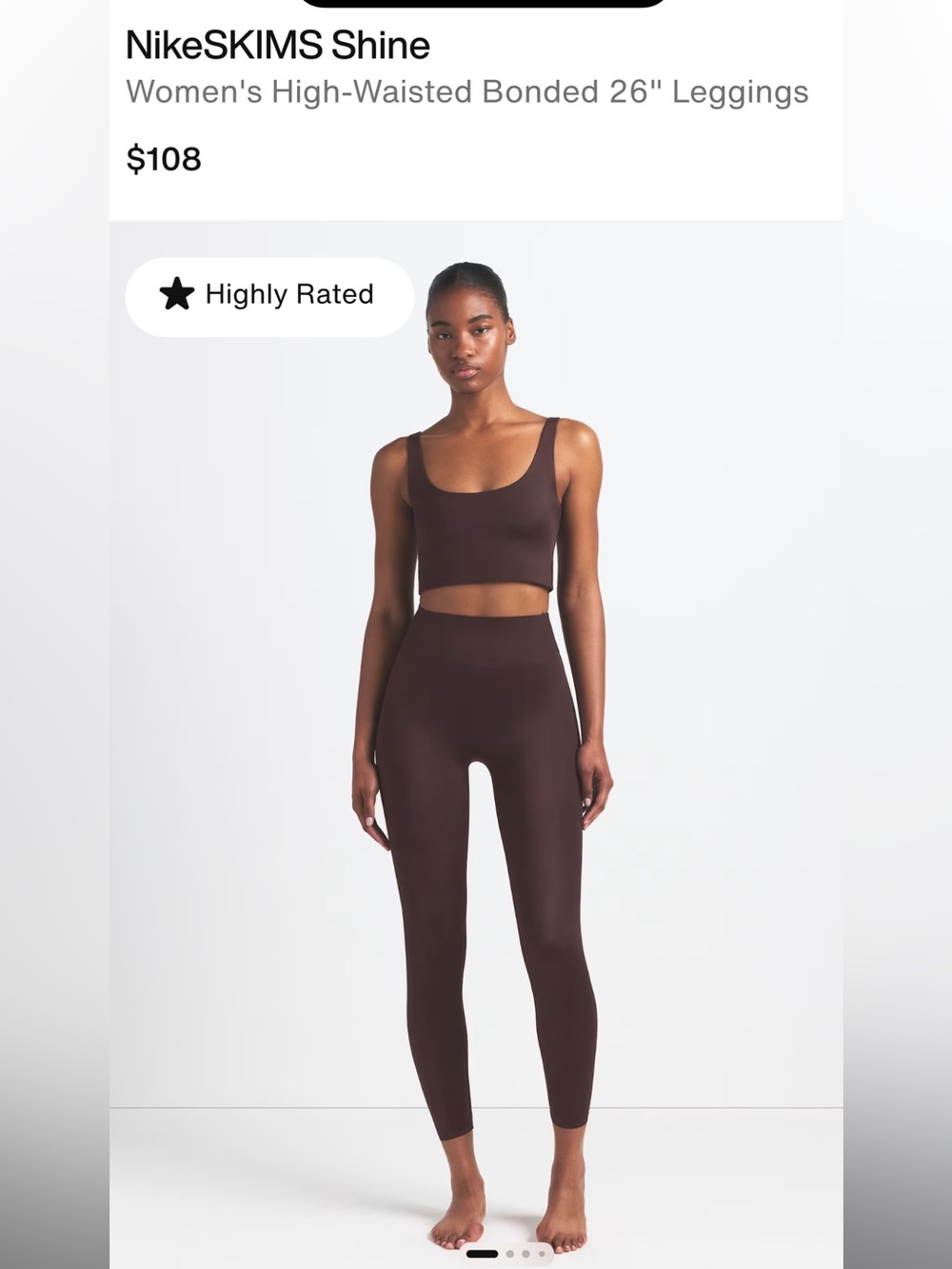 NikeSKIMS NWT Shine Bonded Waist 26” Legging - Phoenix